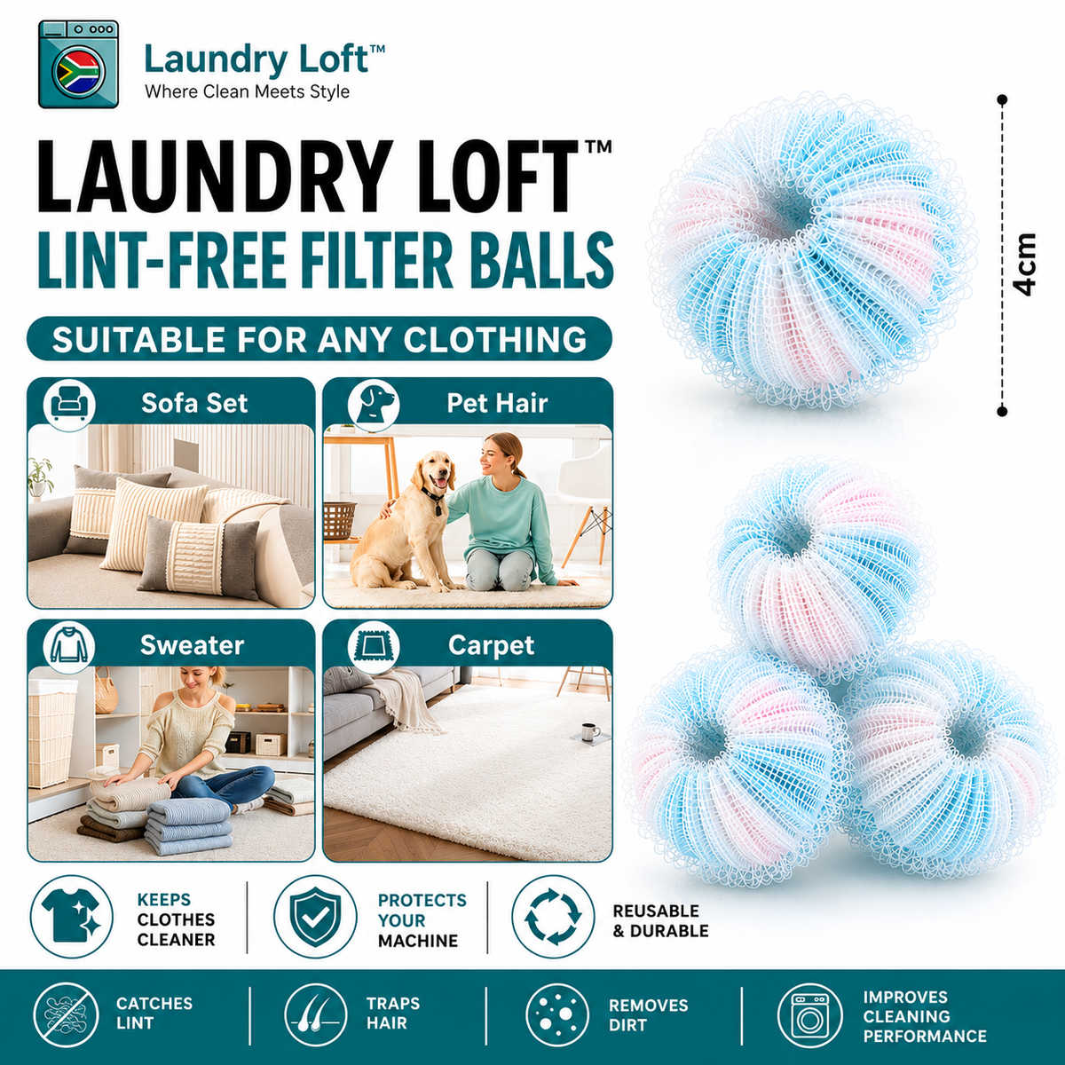 Laundry Loft™ Lint-Free Filter Balls (Pack of 5)
